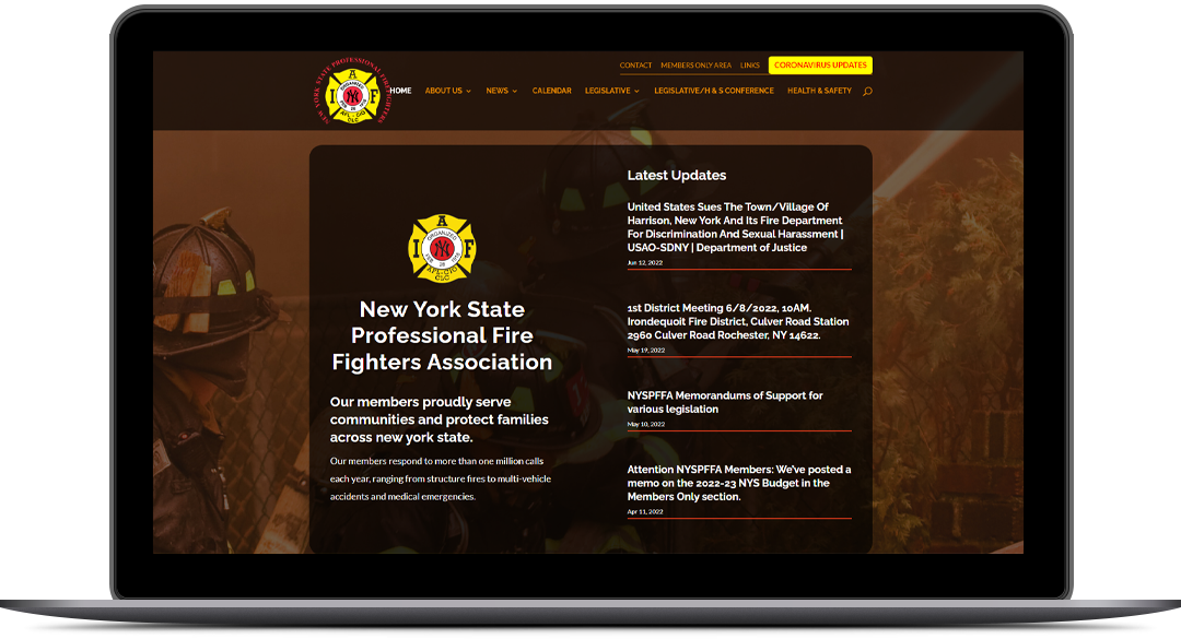 Responsive WordPress Website Design for New York State Professional Fire Fighters By Brandbees.net