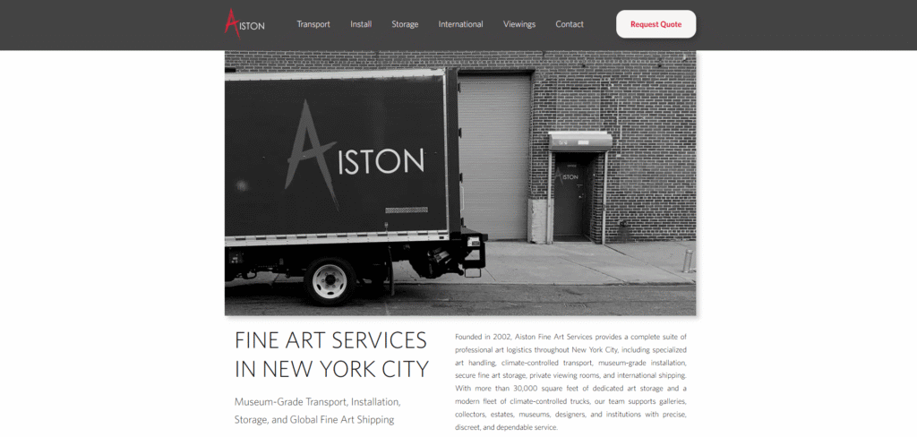 Aiston website homepage screenshot