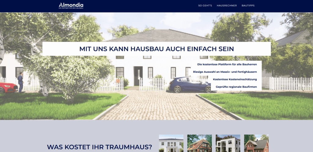 Almondia website homepage screenshot