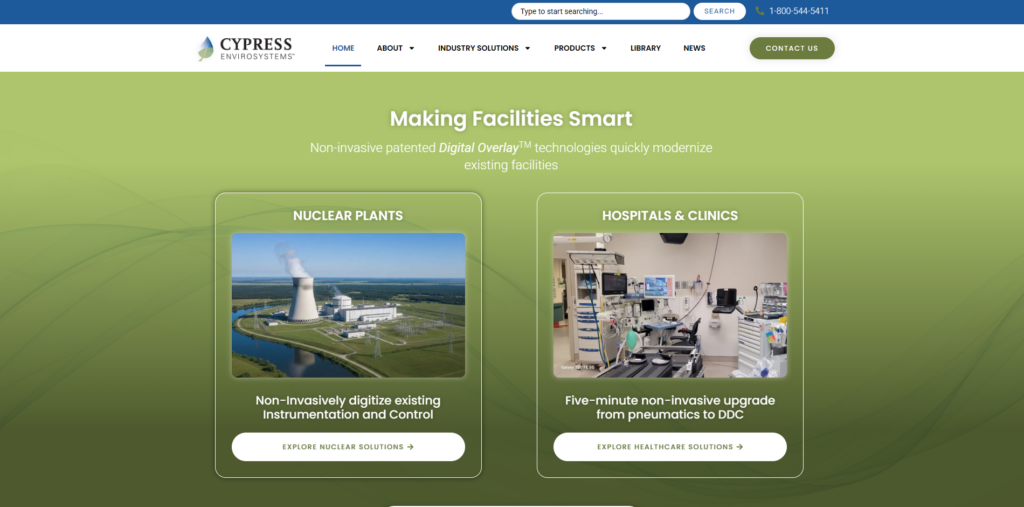 Cypress envirosystems website homepage screenshot