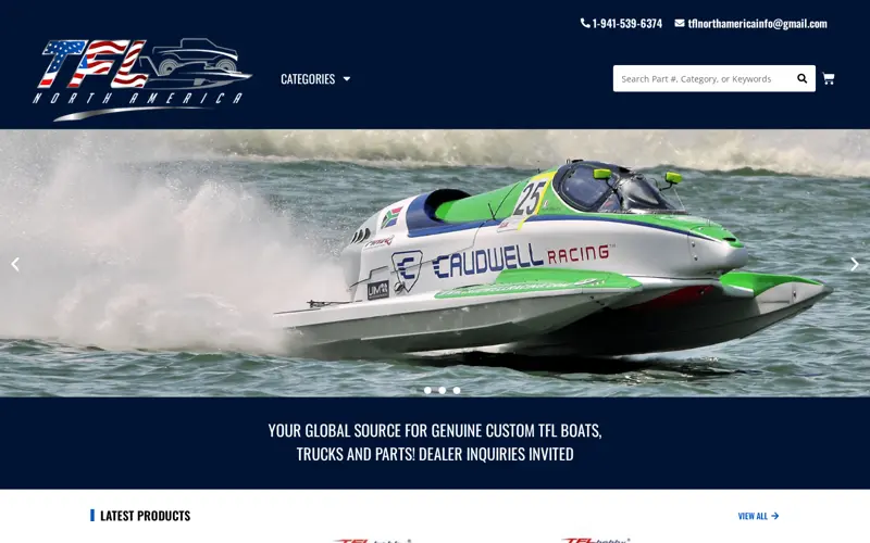 TFL North America website homepage